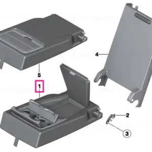 Armrest, leather, rear middle ANTHRAZIT - BMW Noutate