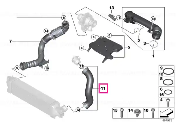 Charge air line - BMW Retur ușor