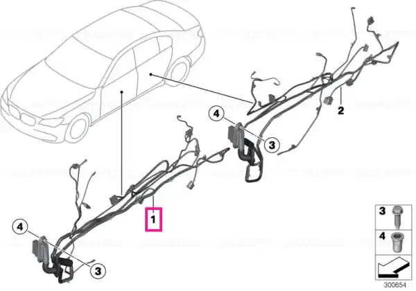 Driver's side door cable harness - BMW Lichidare de stoc