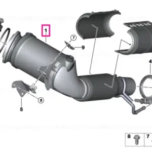 Exch catalytic converter close to engine - BMW - Mini Doar azi
