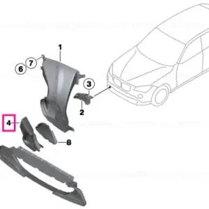 Air duct, engine-oil cooler, front right M-PAKET - BMW Retur ușor
