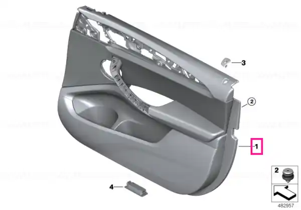Plată securizată Door trim panel, front right SCHWARZ - BMW