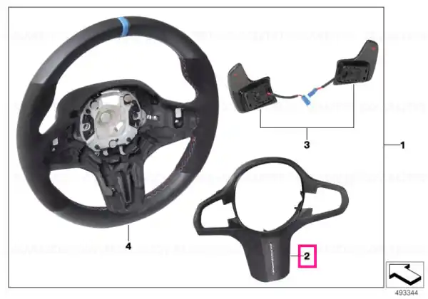 Calitate înaltă Capac volan piele/carbon M PERFORMANCE - BMW