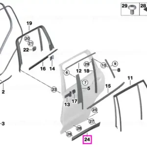 Banda ornamentala/protectie usa spate, dreapta, X-Line - BMW X3 G01, X4 G02 Transport gratuit