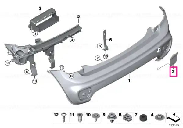 Flap, towing eye, primed JOHN COOPER W. - BMW - Mini Livrare expres