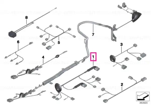 Wiring harness, electric parking brake - BMW Lichidare de stoc