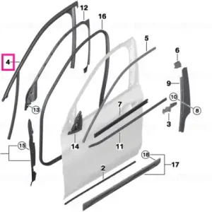 Window guide for trim front door left - BMW Noutate