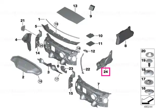 Chilipir Sound insulation, door, front left - BMW