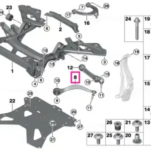 Bară întindere stânga cu suport cauciuc - BMW Ofertă exclusivă