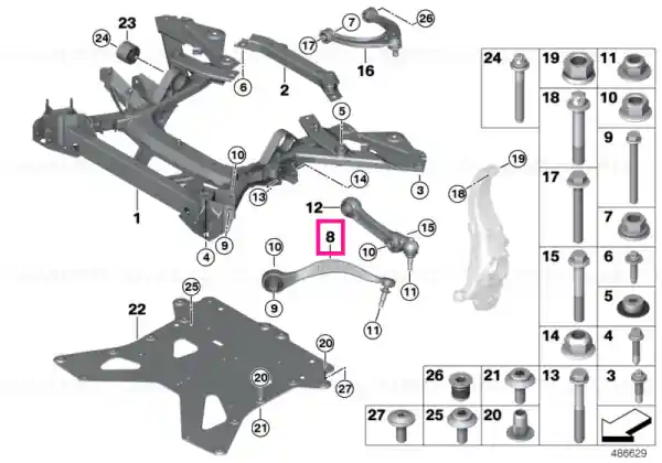 Bară întindere stânga cu suport cauciuc - BMW Ofertă exclusivă