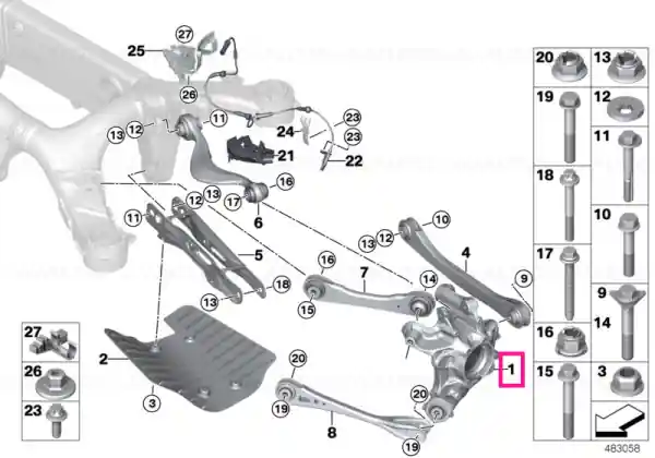 Wheel carrier, rear left - BMW Livrare expres