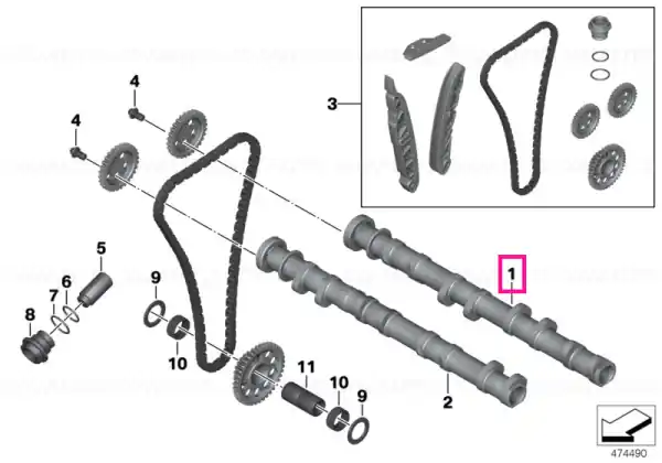 Transport gratuit Inlet camshaft - BMW Motorrad