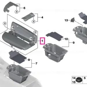 Armrest,centre console, leather SCHWARZ - BMW Calitate înaltă