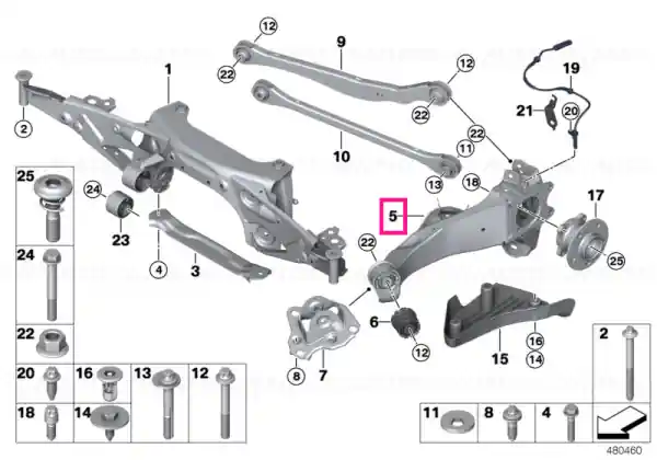 Calitate înaltă Trailing arm, left CN - BMW