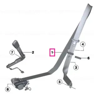 Upper belt front left ELFENBEIN - BMW Doar azi