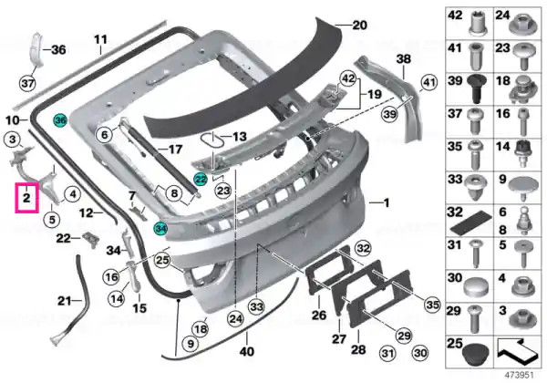 Preferatul clienților Right trunk lid hinge - BMW