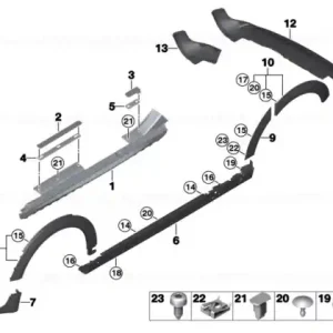Black band, rear lower left - BMW - Mini Reduceri