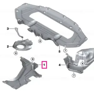 Undershield for tank, right - BMW Transport gratuit
