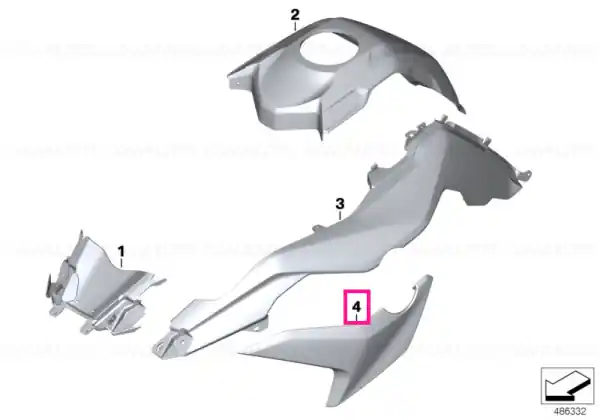 Premium Radiator cowl, left LIGHT-WHITE - BMW Motorrad