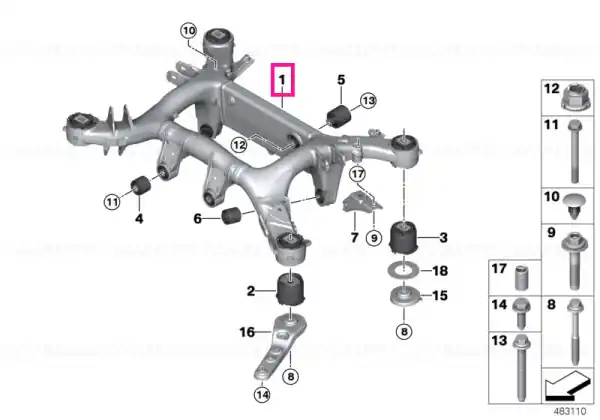 Livrare gratuită Rear axle carrier - BMW