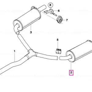 Retur ușor Rear silencer, left - BMW - Mini