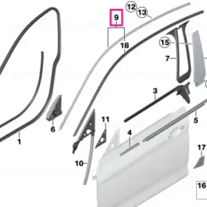 Bestseller Finisher, side frame right SCHW. HOCHGLANZ - BMW