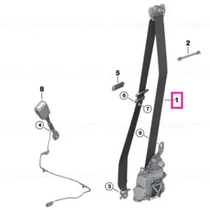 Upper seat belt REMA, front left ELFENBEINWEISS - BMW Cel mai bun preț