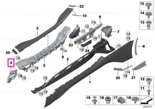 Doar azi Retaining strip, sill, front left - BMW