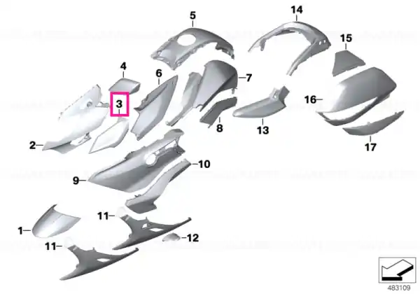 Wind deflector, right BLACKSTORM - BMW Motorrad Chilipir