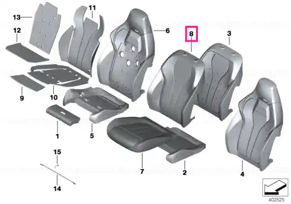 Capac spătar Comfort piele perf. dreapta MUGELLOROT - BMW Retur gratuit