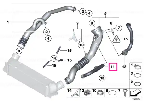 Comandă acum Tube, turbocharger bypass - BMW