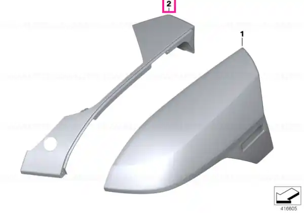 Ofertă exclusivă Trim podea caz vârf dreapta MINERAL-WHITE - BMW Motorrad