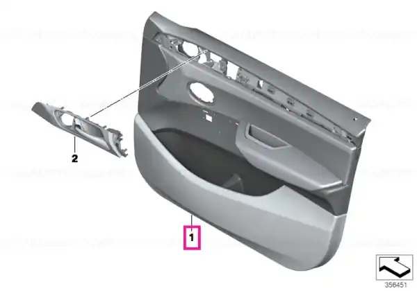 Ofertă limitată Door trim panel, front left ELFENBEINWEISS - BMW