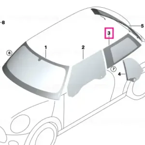 Side window, rigid, rear right SSG - BMW - Mini Reducere de preț