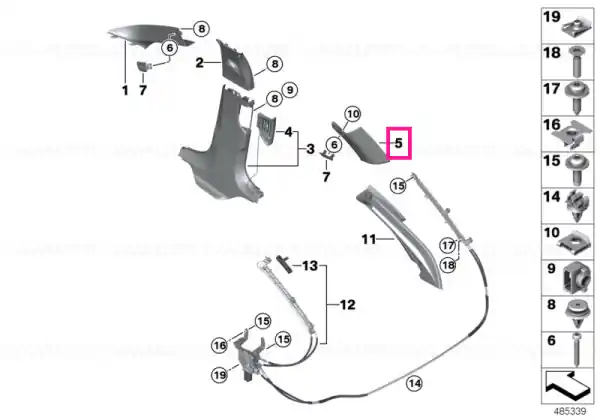Ornament stâlp C superior ANTHRAZIT - BMW Ofertă exclusivă
