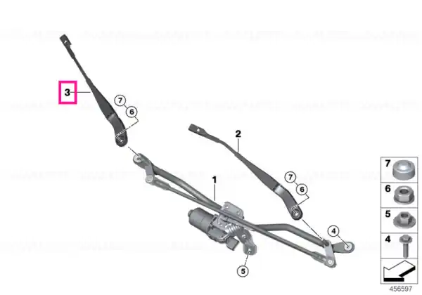 Wiper arm, passenger's side - BMW - Mini Noutate