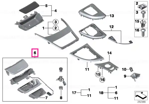 Ashtray, black matt - BMW Mai ieftin