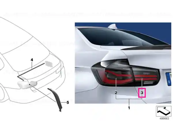 Mai ieftin M Performance tail light trunk lid left F30/31 LCI - BMW