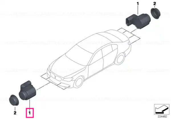 Ultrasonic sensor, Singapore Gray WB41 - BMW Super ofertă