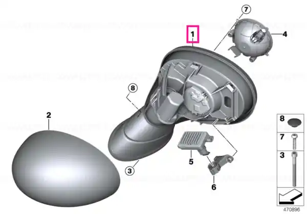 Exterior mirror, no lens, heated, left - BMW - Mini Super ofertă