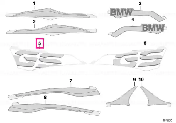 Ornament rezervor stânga WHITE/BLUE - BMW Motorrad Transport gratuit