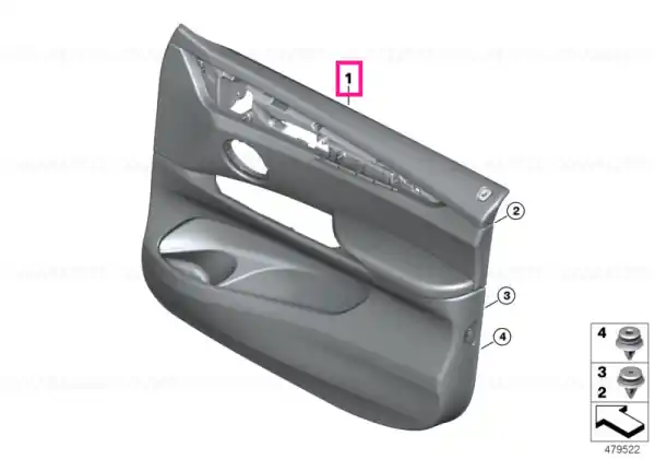 Door trim panel, leather, front left SCHWARZ/BRAUN - BMW Vezi acum