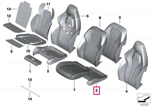 Foam part, sports seat - BMW Nu rata