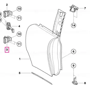 Hinge, Clubdoor, primed, bottom - BMW - Mini Preț redus