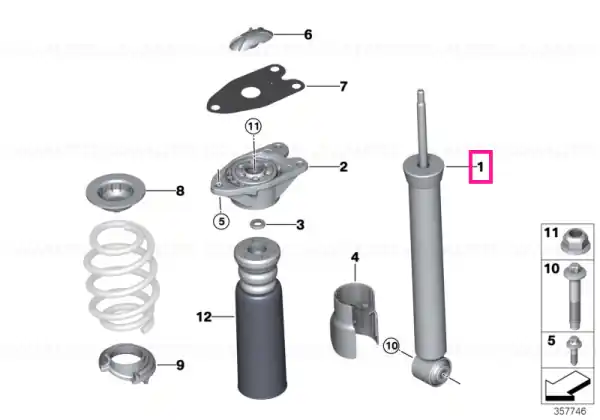 Ofertă Shock absorber, rear - BMW