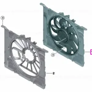 Ansamblu complet ventilator cu carcasa inclusa, 600W - BMW Seria 5 G30 G31, Seria 6 G32, Seria 7 G11 G12, Seria 8 G14 G15 G16 Plată securizată