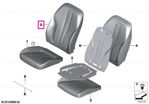 Husă spătar basic piele stânga LCFK SCHWARZ - BMW Bestseller