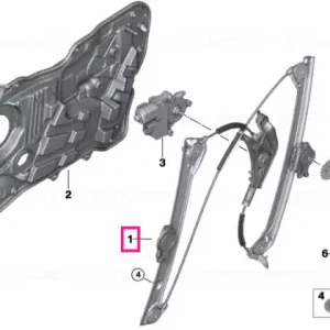 Window lifter without motor,front left - BMW Nu rata