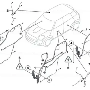 Retur ușor Door cable harness, co-driver's side - BMW - Mini