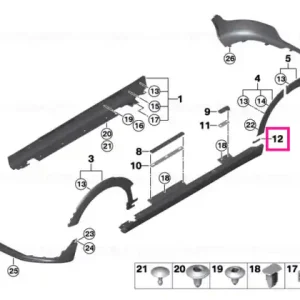 Protect.film side sill trim panel right - BMW - Mini Calitate înaltă